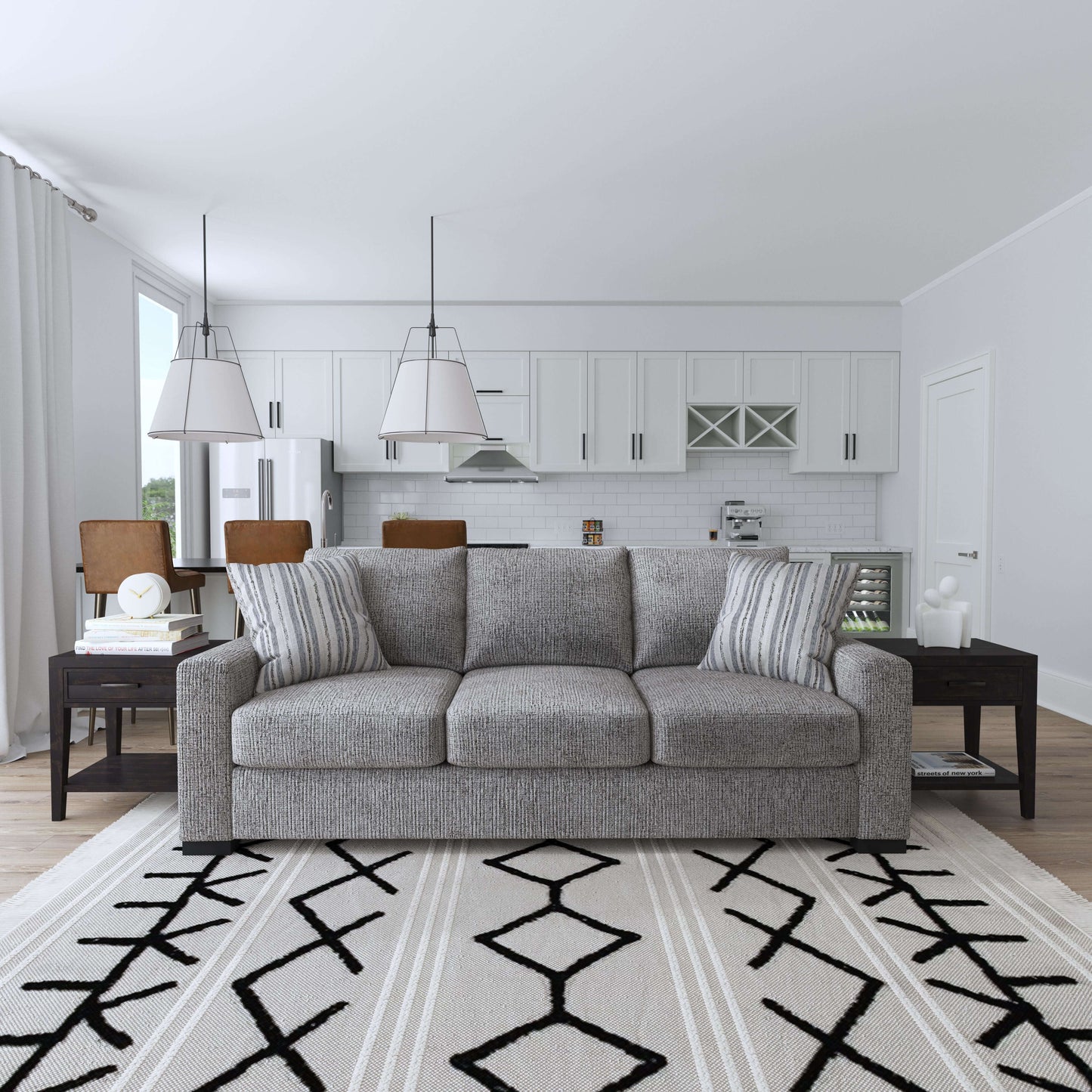 Theodore Sofa in Chrome