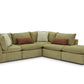 Liam Sectional with Ottoman in Safari Green
