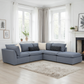 Liam Sectional with Ottoman Sky Blue