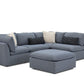 Liam Sectional with Ottoman Sky Blue