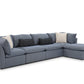Liam Sectional with Ottoman Sky Blue