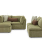 Liam Sectional with Ottoman in Safari Green
