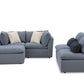 Liam Sectional with Ottoman Sky Blue