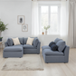 Liam Sectional with Ottoman Sky Blue